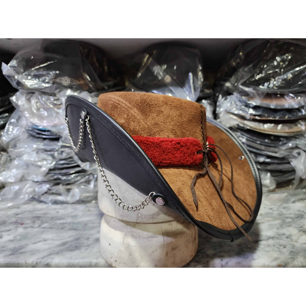 Gothic Fantasy Steampunk Suede Leather Hat 5