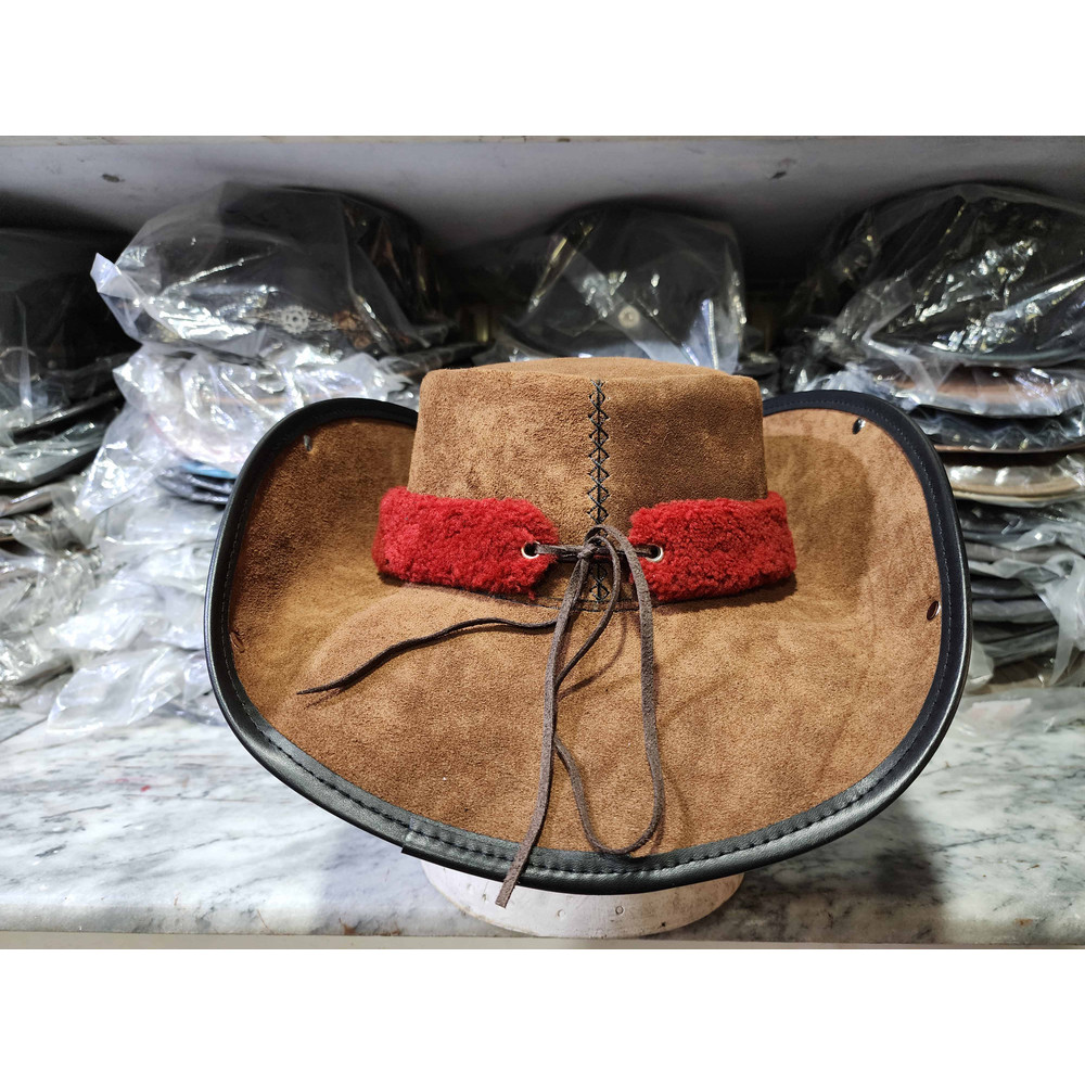 Gothic Fantasy Steampunk Suede Leather Hat 6