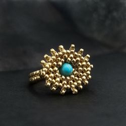 PDF tutorial beaded Eye ring | Jewelry DIY | Weave beaded pattern | Bead eye jewelry