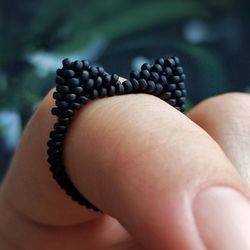 PDF tutorial beaded Cat Ears ring | Jewelry DIY | Weave beaded pattern | Beaded cat ring