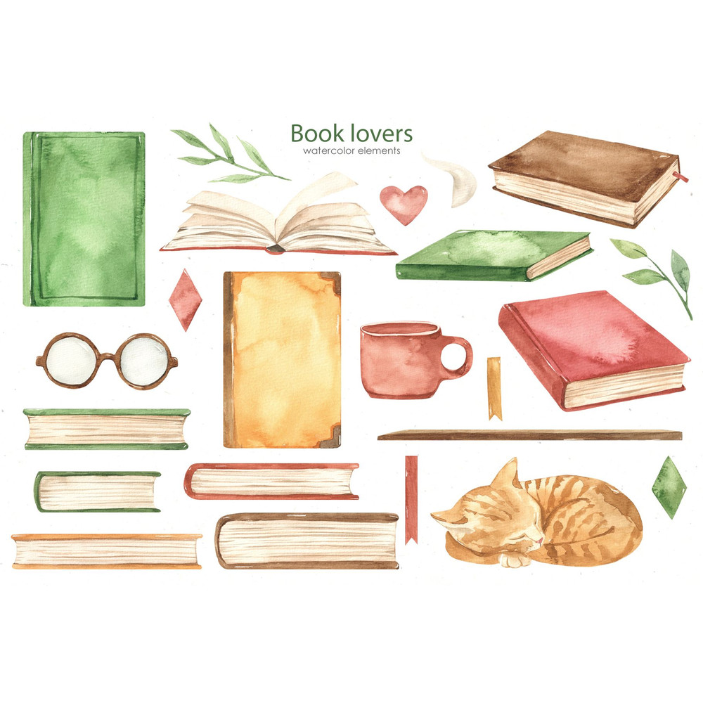 Books Watercolor Open Book Bookmark Bookshelf Stack Of Books Education Study Watercolor Clipart Dig 2