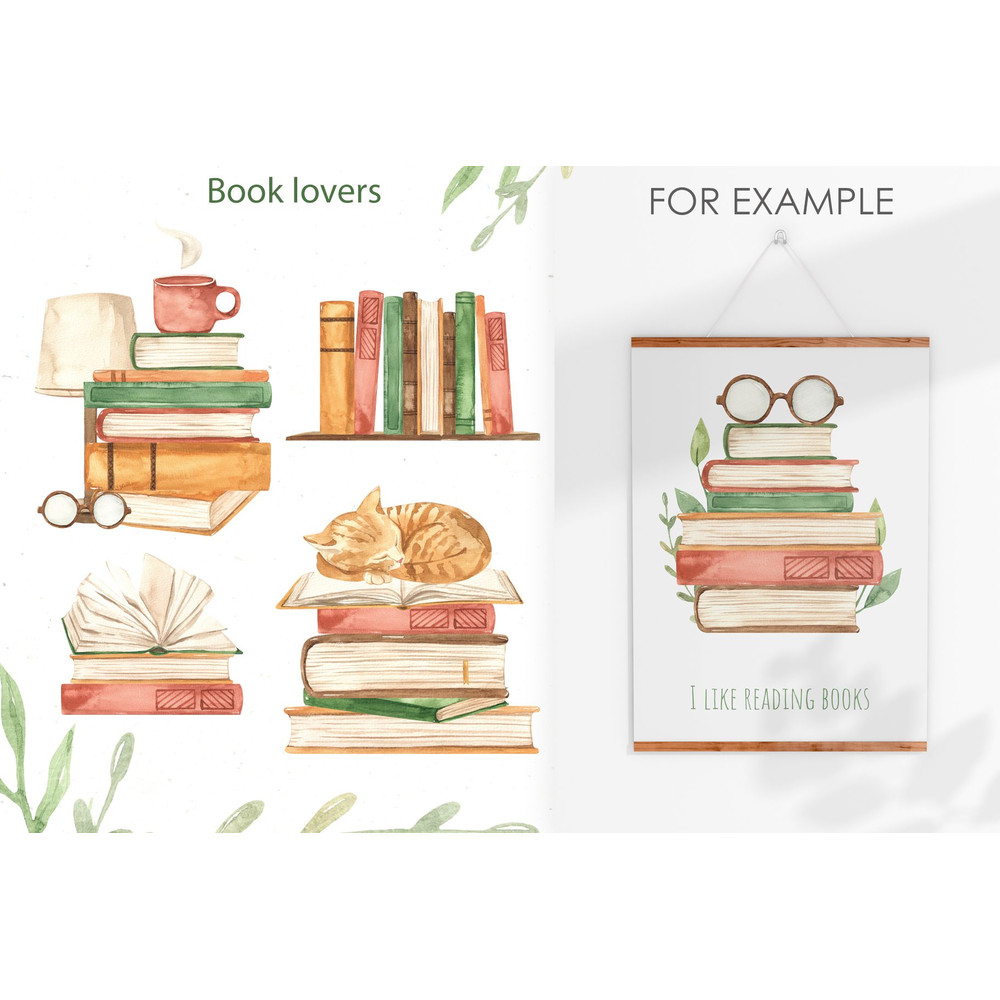 Books Watercolor Open Book Bookmark Bookshelf Stack Of Books Education Study Watercolor Clipart Dig 3