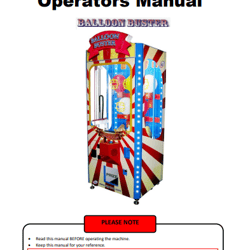 LAI Games Balloon Buster Operator's Manual PDF