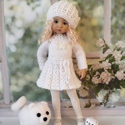 Little Darling doll outfit- dress, stockings, beret