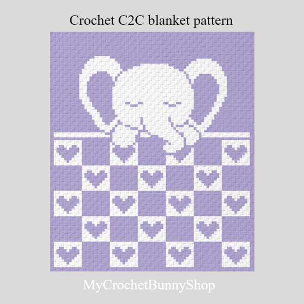 crochet-C2C-hearts-checkered-elephant-graphgan-blanket
