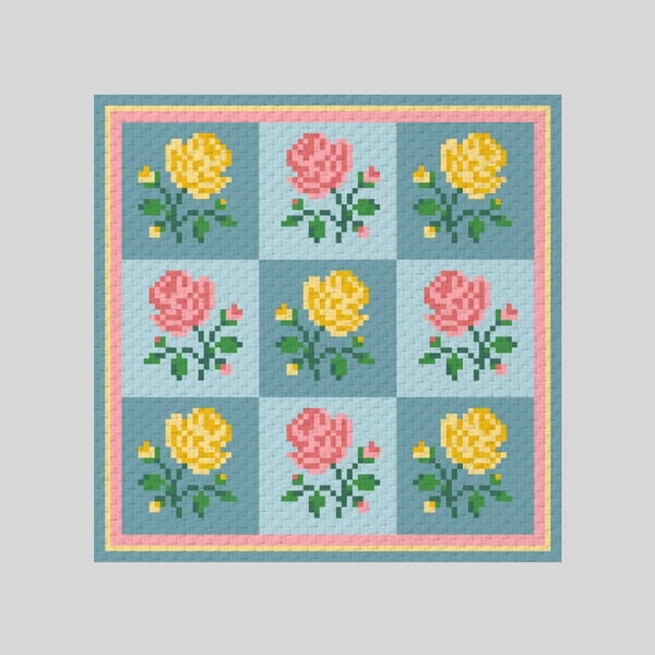 Crocher C2C Rose Garden graphgan blanket pattern PDF Downloa | Inspire ...