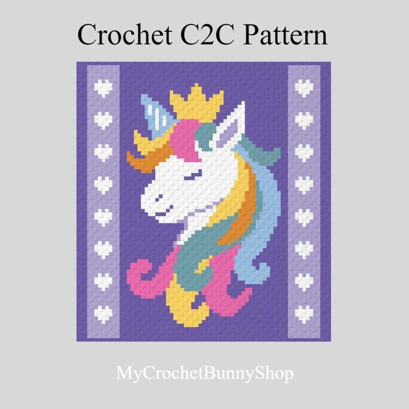 crochet-C2C-unicorn-graphgan-blanket