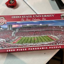ORIGINAL Panoramic Jigsaw Puzzle Ohio Buckeyes Horseshoe Stadium 1000 Pc New USA