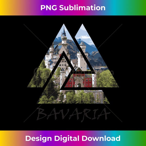 Bavaria Germany Neuschwanstein Castle Triangle Graphic - Tim - Inspire ...