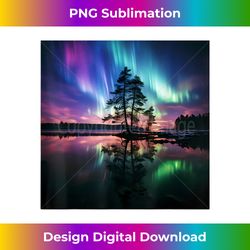 Finland Auroa Borealis Northern Lights Vacation Photo Art - Eco-Friendly Sublimation PNG Download - Channel Your Creative Rebel