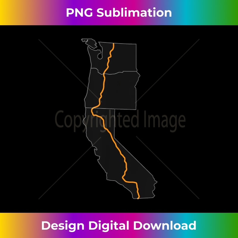 High Resolution Pct Map PCT Map T - Pacific Crest Trail T - Crafted Sublimation Digi | Inspire ...
