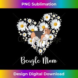 Cute Beagle & Daisy Flower Heart T Mother's Day - Urban Sublimation PNG Design - Infuse Everyday with a Celebratory Spirit
