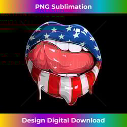 4th of july patriotic hot lips american flag grunge vintage - contemporary png sublimation design - enhance your art with a dash of spice