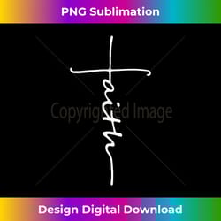 faith script cross design (white) - christian faith - bespoke sublimation digital file - elevate your style with intricate details