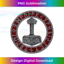 mjolnir thor hammer norse mythology viking germanic runes - deluxe png sublimation download - spark your artistic genius