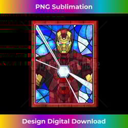 marvel iron man arc reactor beams stained glass portrait - futuristic png sublimation file - animate your creative concepts