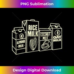 vegan milk rice almond coconut oat dairy free vegans - sophisticated png sublimation file - access the spectrum of sublimation artistry