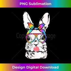 tie dye cute bunny with bandana glasses bubblegum easter day - bespoke sublimation digital file - ideal for imaginative endeavors