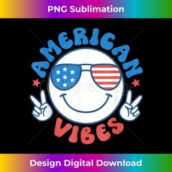 america vibes fourth 4th of july happy face smile patriotic - urban sublimation png design - channel your creative rebel