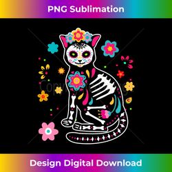 cat dia de los muertos day of the dead el gato sugar skull - edgy sublimation digital file - challenge creative boundaries
