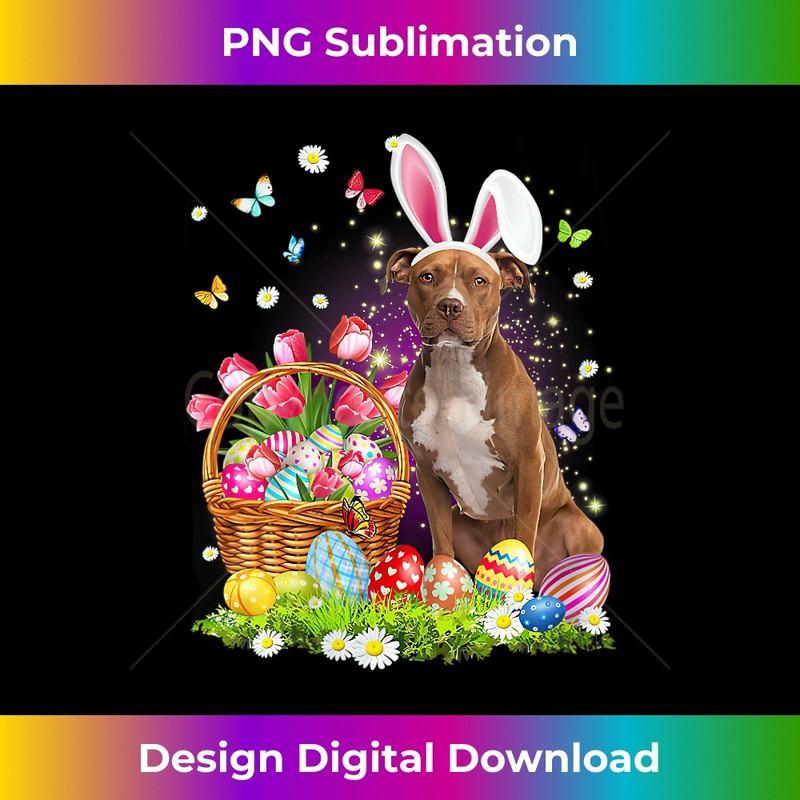 MC-20240128-12343_s Cute Bunny Pitbull Dog Easter Eggs Basket Easter Day  3552.jpg