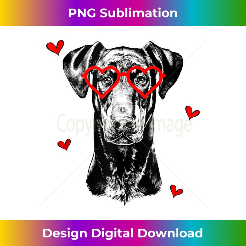 Doberman Pinscher with Heart Glasses Valentines Day Dog Mom 0491.jpg