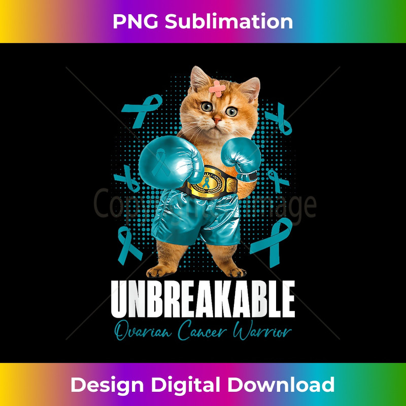 Unbreakable Ovarian Cancer Awareness Day Fighter Cat Boxing 2592.jpg