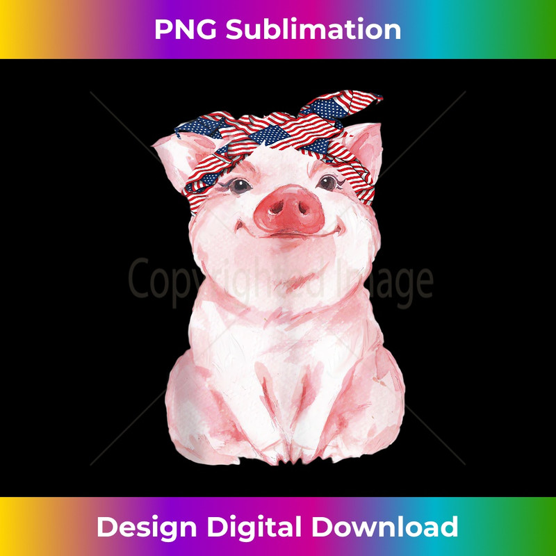 Cute Pig with Bandana Pigs Lover American Flag 4th of July 0498.jpg