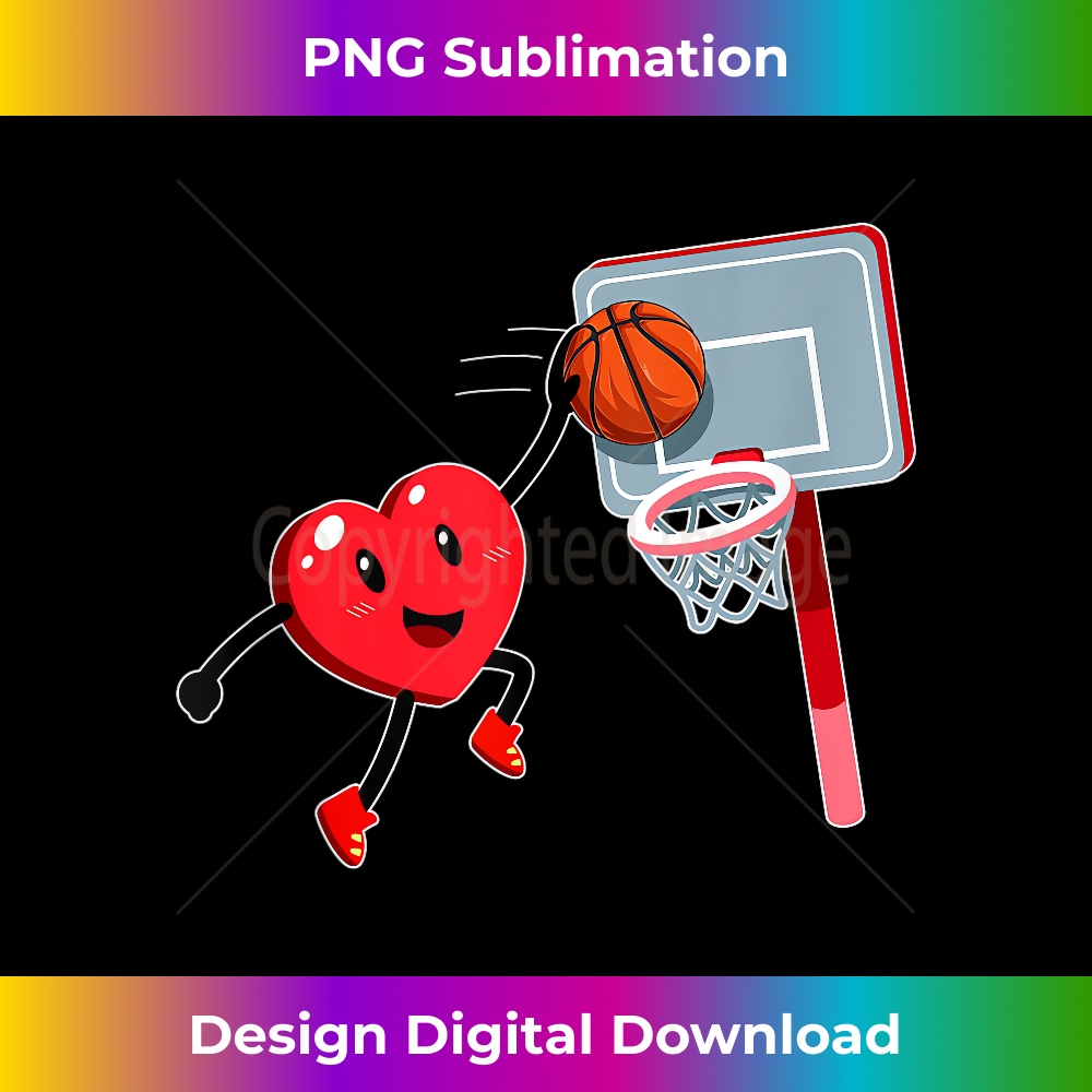 Funny Red Heart Playing Basketball Ball Valentine's Day Boys  0883.jpg