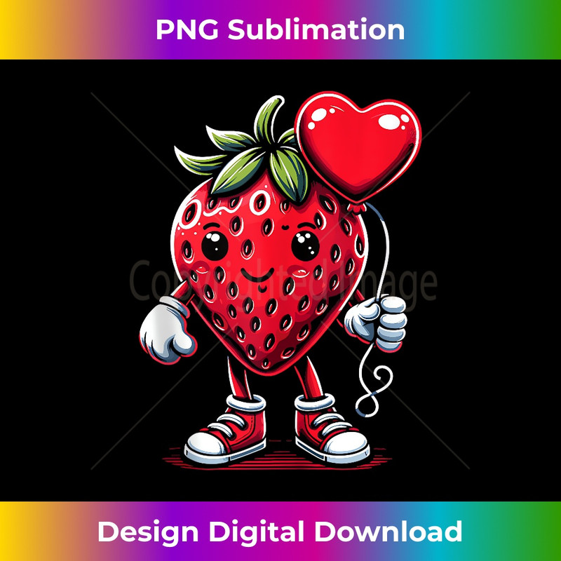 Strawberry Heart Balloon Valentine's Day Cute Valentine  2614.jpg