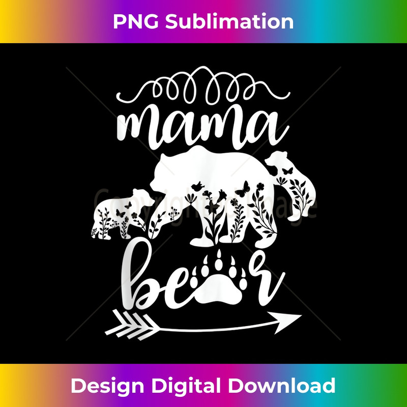Floral Mama Bear Mom of 2 Mama Bear Two Cub floral Mama Bear  0738.jpg
