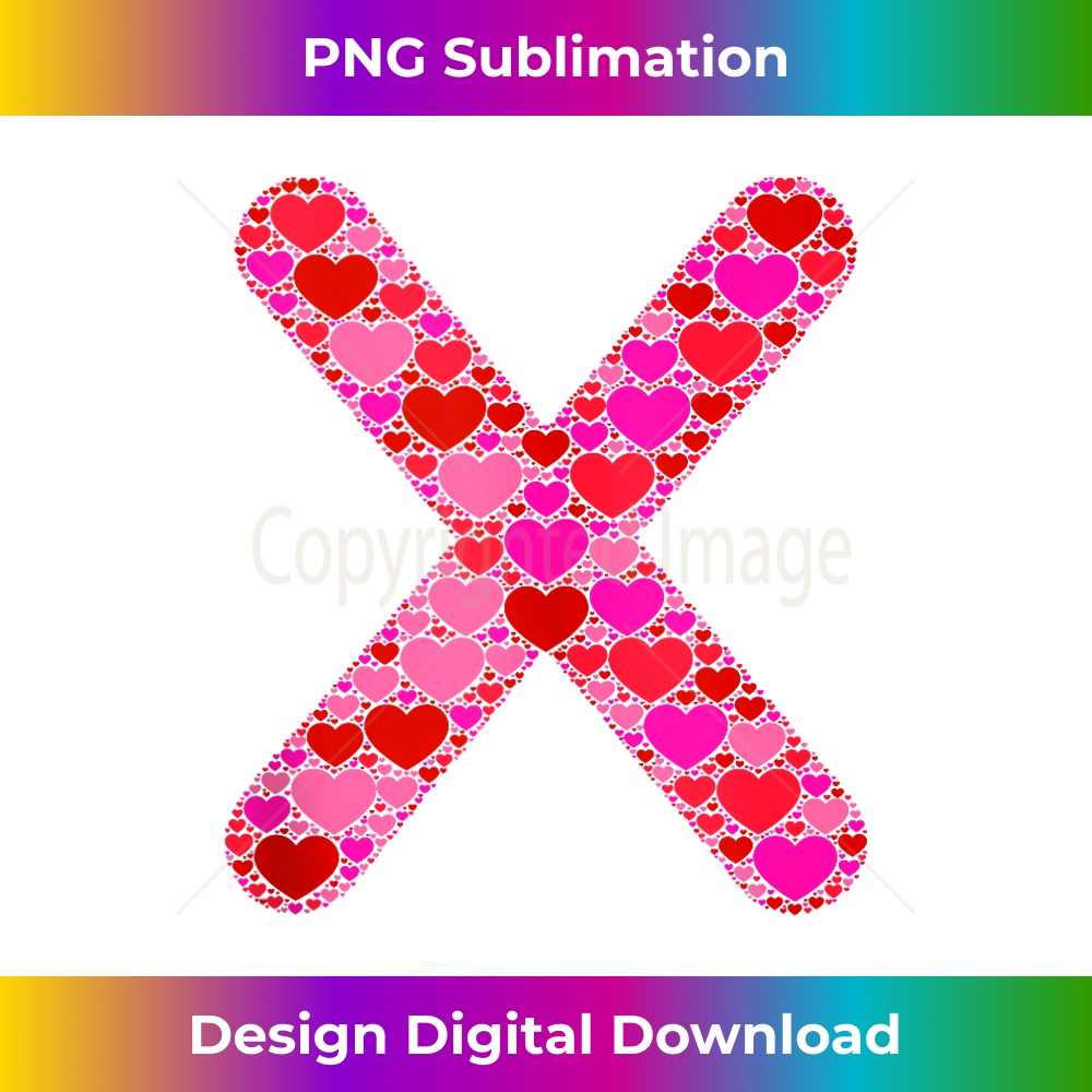 Red Heart Valentines Day Name Initial Monogram Letter X 2405.jpg