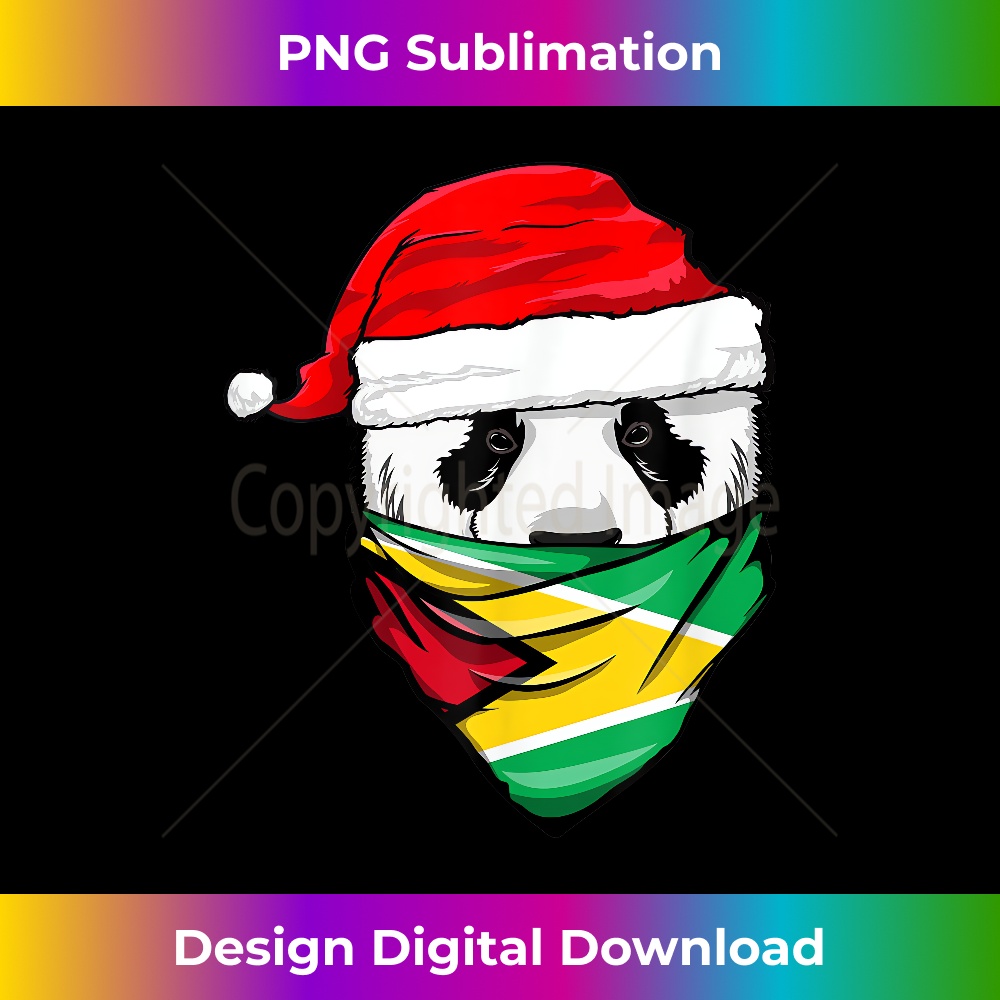 Panda in Santa's Hat and Guyana Flag Bandana Christmas 0640.jpg