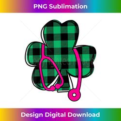 s saint patricks day nurse practitioner shamrock buffalo plaid - bohemian sublimation digital download - chic, bold, and