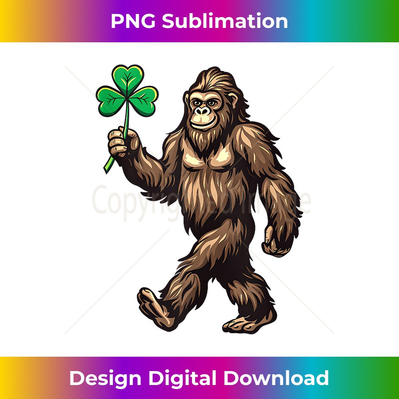 Bigfoot Sasquatch Shamrock Leaf Clover Saint Paddy Irish Day 0179.jpg