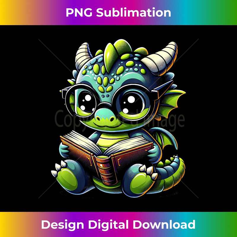 Cute nerd Dragon and Books nerds dragon reading a book kids  0045.jpg