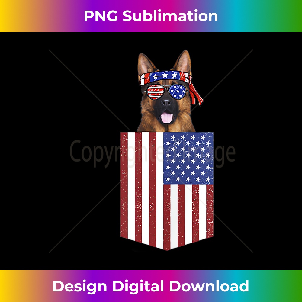 German Shepherd Pocket 4th of July American Flag Patriotic  0760.jpg