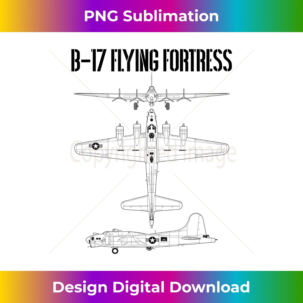 Vintage WW2 B-17 Flying Fortress Airplane Schematic 2341.jpg