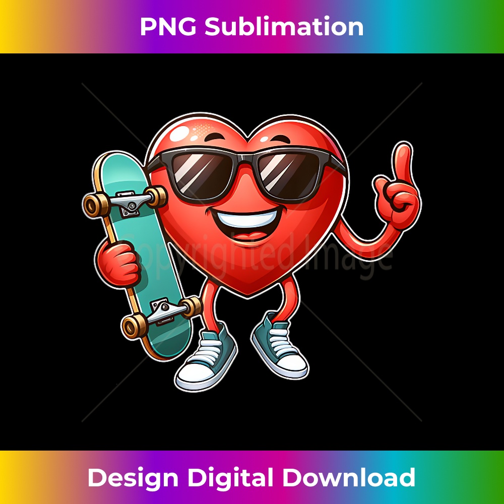Funny Heart Skateboarding Valentines Day Boys Girls 0832.jpg