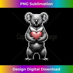 koala holding heart valentine's day cute valentine - timeless png sublimation download - crafted for sublimation excelle