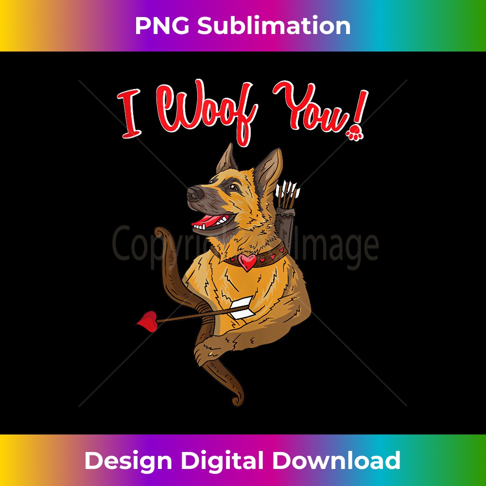 German Shepherd I Woof You Cupid Dogs Heart Valentines Day 0732.jpg