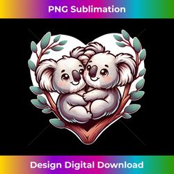 cute koala couple eucalyptus heart valentines day love - vibrant sublimation digital download - enhance your art with a