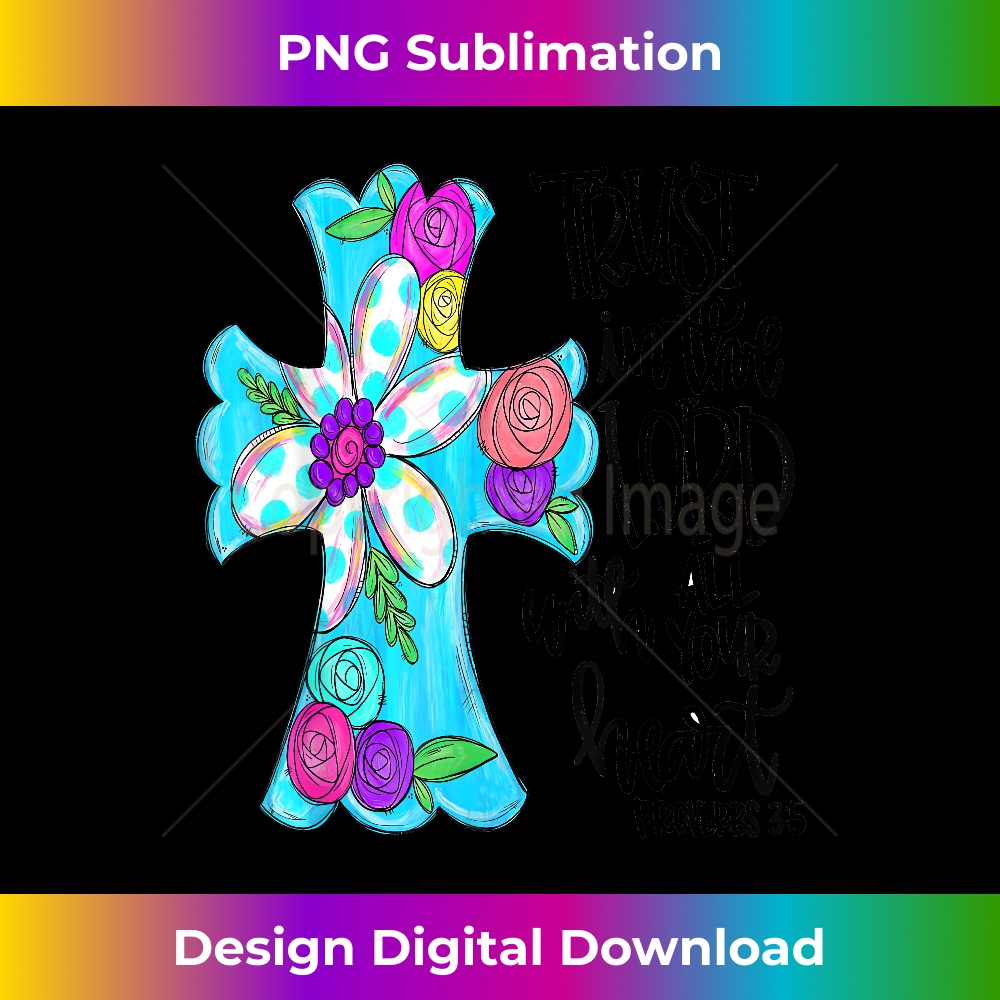Trust In Lord Easter Christian All Your Heart Floral Cross 3697.jpg