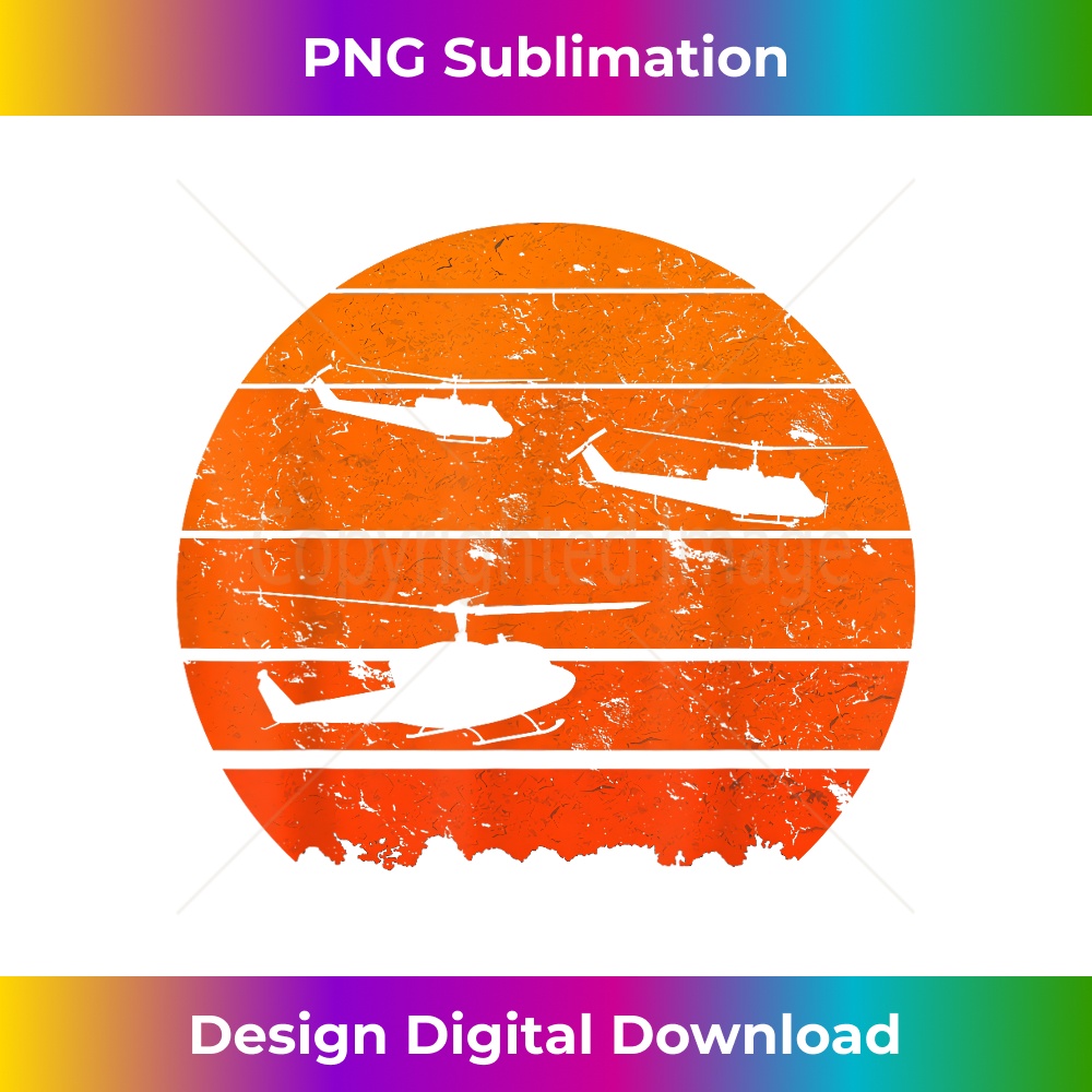Huey Jungle Sunrise Retro Helicopter Vintage Military 1212.jpg