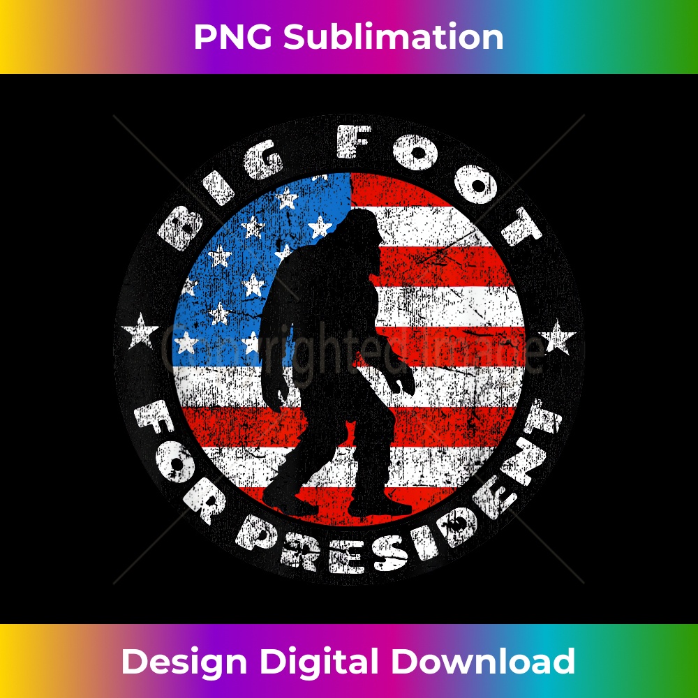Big Foot For President - Retro US Flag Sasquatch Silhouette 0355.jpg