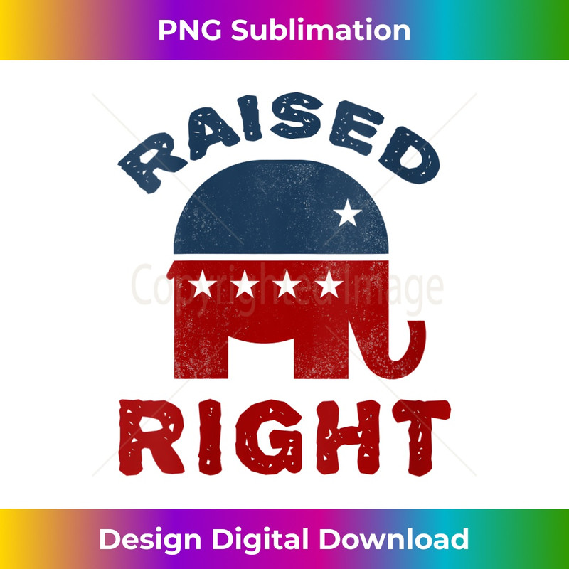 Womens Raised Right Republican Shirt Conservative Elephant V-Neck 0331.jpg