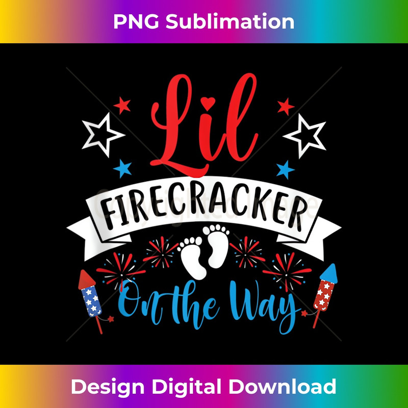 Lil' Firecracker On The Way Cute 4th Of July Pregnancy Tank Top 1486.jpg