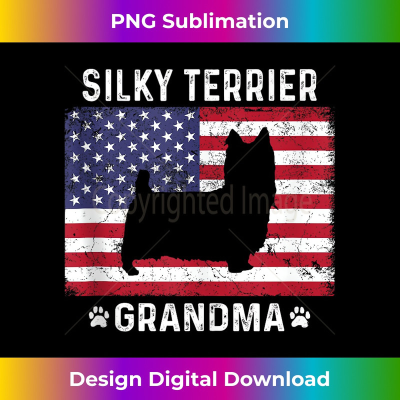 Silky Terrier Grandma US Flag 4th Of July Tank Top 2261.jpg