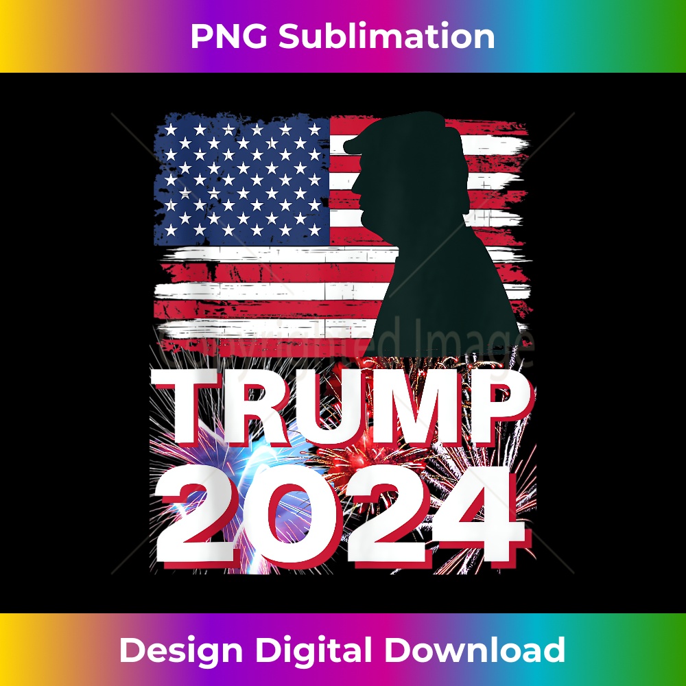 Trump 2024 With Vintage Distressed American Flag & Patriotic Tank Top 1269.jpg