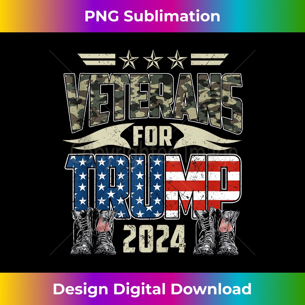 Dad Grandpa Veterans For Trump 2024 American Flag Camo Tank Top 0006.jpg